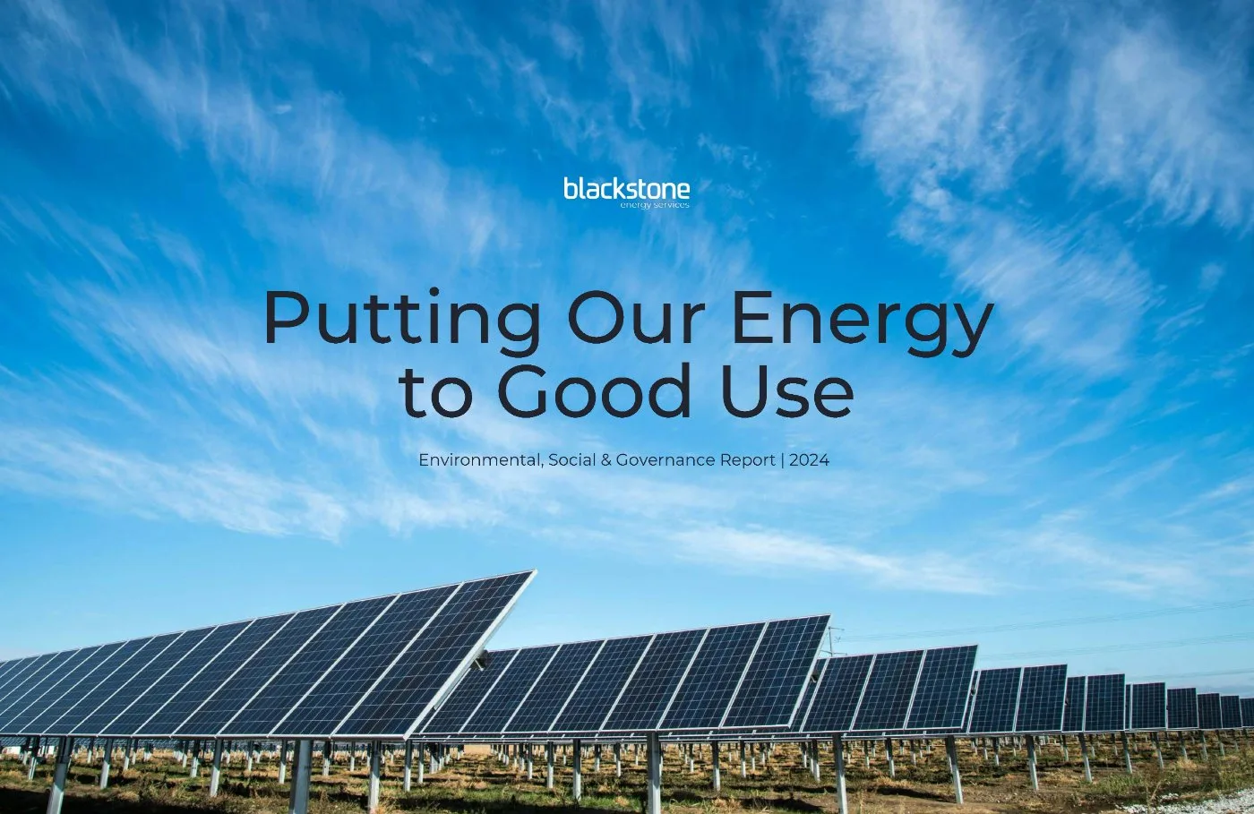 2024 Blackstone ESG Report cover